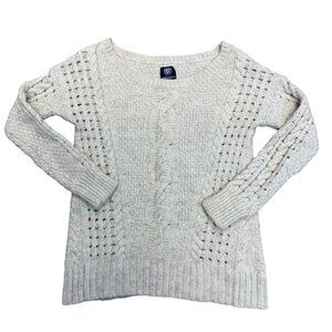American Eagle Outfitters Women’s Cable Knit Sweater Size Medium Cream Oatmeal